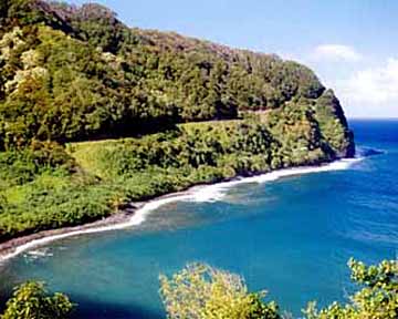 View from Hana Highway, Maui, Hawaii.