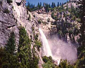 Waterfall in Yosemite National Park, California.